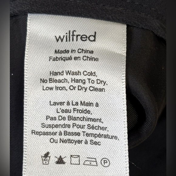Aritzia Wilfred Black Dress Pants Trousers Cuffed Pleated Size 5 - Picture 8 of 9
